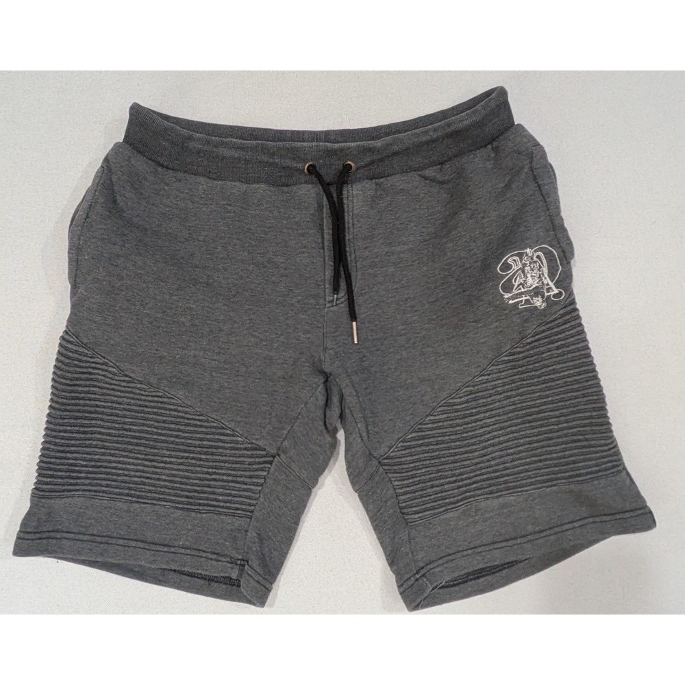 Artifact Public Moto Shorts Mens 2XL Gray Good Ribbed Cotton Zip Pocket Truth